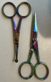 Safety Nose Mustache Facial Hair Scissors (2 Pcs) 3.5" for Trimming