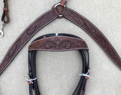 Argentinian Leather Headstall and Breast Collar Set