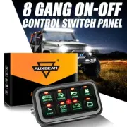 AUXBEAM 12V-24V 8 Gang On-Off Control Switch Panel LED Electronic Relay System