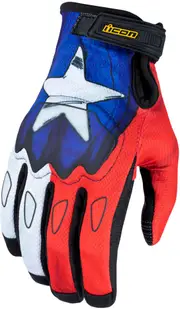 Icon Hooligan CE Tejas Libre, gloves , color: Blue/White/Red , size: S
