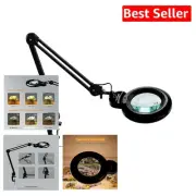 Eco-Friendly Desk Lamp with 6-Inch Magnifying Glass & 120 PCS Lighting - Black