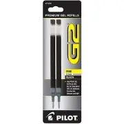 77240 Pilot G2 Gel Rollerball Pen Refill, Fine 0.7mm, Black Ink, 1 Pack of 2