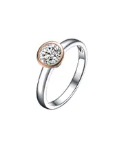 Genevive 14K Rose Gold Vermeil & Silver CZ Ring