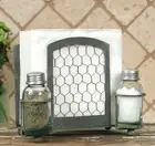 Chicken Wire Salt Pepper Napkin Caddy
