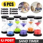 6PCS Sandglass Sand Timer Glass Hourglass Kitchen Clock Set Home Decoration Gift