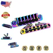 Adjustable Rainbow Chameleon Bridge with Locking Tailpiece for 6-String Guitars