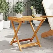 Folding Table Solid Acacia Wood, Foldable & Portable for Outdoor Patio, Small Party, Cocktail, Bistro, Dining - 50x50x50 cm