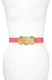 Raina Sally Shell Clasp Leather Belt