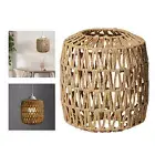 Woven Rattan Pendant Light Fixture Rattan Shade Farmhouse Hanging Lamp Shade