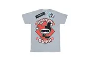 Harley Quinn Girls Chibi Cotton T-Shirt (Sports Grey) - UTBI1483