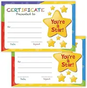50Pcs Certificate of Awards Certificates for Back to School Classroom Students Supplies, Motivational Good Behavior Cards, Trend Enterprises Certificate of Award Colorful Classics Certificates (4X6 inch)