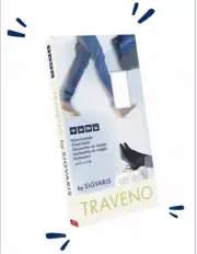 New TRAVENO By Sigvaris Travel Compression Socks 15-18mmHg Dune Sz 4