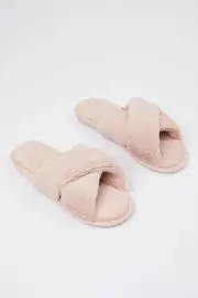 Pink Plus Faux Fur Cross Over Slider