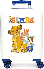 Joumma Disney Simba Colors Cabin Suitcase White 33 x 50 x 20 cm Rigid ABS Side Combination Lock 28.4L 2 kg 4 Double Wheels Luggage Hand Luggage, White, Cabin Suitcase, White, Cabin Suitcase