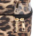Double Layer Cosmetic Bag PVC Leopard Print Design Portable Large Capacity M GOF