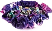 Metallic Dice Games Velvet Compartment Dice Bag with Pockets, Nebula