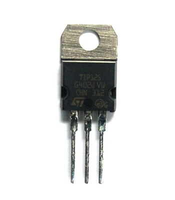 5pc PNP Darlington Power Transistor TIP125 TO-220 ST Vceo=60V Ic=8A Pd=65W