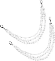 [Ipetboom] 1Pair Pearl Shoe Chains for Sneakers Shoe Decorations Lightweight and Durable Pearl Chains Unique Accessories for Women for Fashion and Style Enhancement