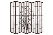 Zen Garden Room Divider Screen Brown 6 Panel