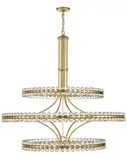 Crystorama Clover 24 Light Aged Brass Chandelier
