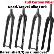 Carbon Gravel Road Bike Front Fork 700C Barrel Shaft Quick Remova Disc V Brake