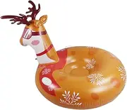 GANAZONO 1 PC PVC Inflatable Snow Tube Durable Deer Shape Outdoor Snow Sled Thickened Wear Resistant Design for Winter Fun Safety Inflation Valve for