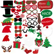 TINKSKY 43pcs Christmas Party Photo Booth Props Merry Christmas Photo Props Kit