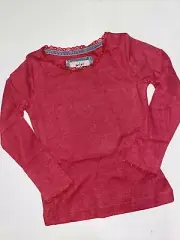 NEW MINI BODEN 5-6 Yr Softest Dark Pink Pointelle Lace Trim T-shirt Top Tee