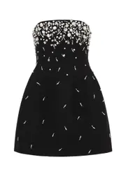 Jonathan Simkhai Arta Crystal-embellished Crepe Mini Dress - Black - 4 (UK8 / S) 4 (UK8 / S)