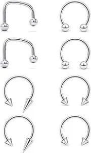 [Ovxznts] Snake Bite Jewelry Lip Piercing Jewelry Stainless Steel Lip Rings Hoop Labret Jewelry 16g Horseshoe Vertical Labret Lip Jewelry Lip Hoops for Women Men