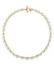 Temple St. Clair 18K Yellow Gold Classic Blue Moonstone & Diamond Collar Necklace, 18