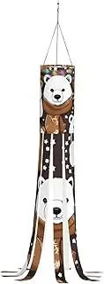 Seasonal White Bear Brown Bear Halloween Windsock Garden Windsock Outdoor Hanging Wind Sock Home Decoration