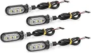 Motorcycle Indicators Flowing Turn Signal Lights LED Turn Signal Lights Amber Flowing directional Signal lamp intermitentes moto for KA&WA&SA&KI cafe racer(4pcs Transparent)
