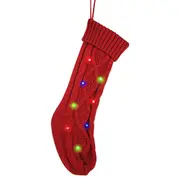 Knit Christmas Stockings with LED Light Xmas Home Decoration