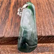 Certified Grade A Burma Jadeite Wu Dao Design Pendant – Green No Chain Included
