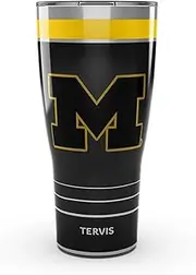 Tervis Traveler Michigan Wolverines - Night Game Triple Walled Insulated Tumbler Travel Cup Keeps Drinks Cold & Hot, 30oz, Stainless Steel