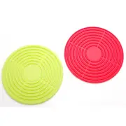 2Pcs Silicone Hot Pot Table Pad Green and Red Pot Holder Handle Grip Trivet Mat