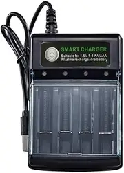 Generic 4-Slot Battery Charger with USB Cable Smart Universal Charger Independent Charging Speedy Smart Charger Intelligent Battery Charger for 1.5V AA/AAA Batteries Charger