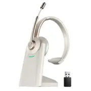 Bluetooth Headset, Wireless Headphones with Microphone Noise Canceling & USB ...