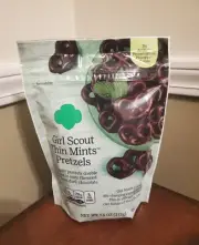 GIRL SCOUT Scouts THIN MINTS PRETZELS Double Dipped Mint 100% DARK CHOCOLATE 7.5