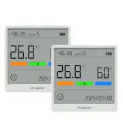 NEW 1/2PCS Atuman THSE Temperature and Humidity Meter with Ultra-Sensitive Sensors Type-C Rechargeable Wide Range Monito