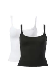[Supre] Supre - Multipack 2pk Riri Scoop Neck Tank - Black/white M Black/White