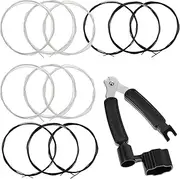 2 Sets of Nylon Guitar Strings and 3 in 1 Guitar Restringing Tool Including Guitars Pin Puller Guitar String Cutter Guitars String