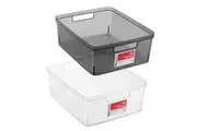 2x Boxsweden Crystal 15L Sort Container 35cm w Handles Storage Organiser Asst.