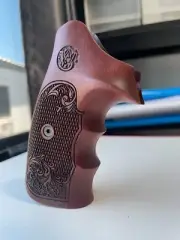 Cool Wood Target Grips for S&W, K/L SQUARE BUTT Revolver flower art Closed back