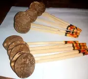 Set of 5 Handmade Coconut Shell Spoons Kitchen Tool Traditional 100%Eco Friendly