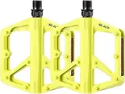 Bike Pedals - Mountain Bike Pedals Flat - Non-Slip Reflective Replacement Equipment Stepper for Cycling Seniors Cardio Indoor Gym Outdoor Workout