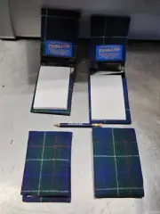 Vintage Lot Of 4 Pendleton Mills Wool Covered Plaid Notepad Golf Memo Pad Pencil