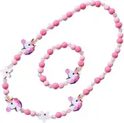 [FOMIYES] Unicorn Bead Necklace and Bracelet for Lovely Jewelry Present for Birthday Parties and Special Occasions Bright and Eye Catching Design