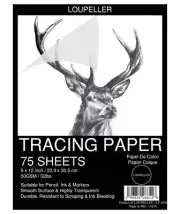 9” X 12” TRACING Paper PAD – 75 Sheets of 32LB / 50G Wrinkle Highly Transparent